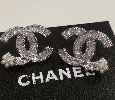 chanel diamond earrings cc logo|Chanel earrings cc logo studs.